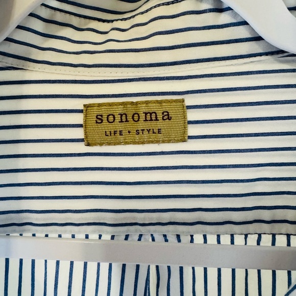 Sonoma Blue and White Casual Button Down Shirt 100%Cotton Size XL - Picture 3 of 3